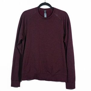 Lululemon At Ease Crew Long Sleeve Pullover Sweater Heathered Savannah Black M